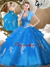 2016 Perfect Ball Gown Sweet 16 Dresses with Beading and Appliques SJQDDT480002-1FOR
