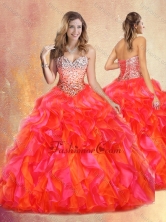 2016 Pretty Ball Gown Multi Color Sweet 16 Gowns with Beading and Ruffles SJQDDT434002FOR