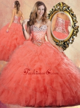 2016 Pretty Ball Gown Sweet 16 Dresses with Beading and Ruffles SJQDDT441002FOR