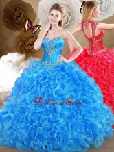 2016 Pretty Blue Sweet 16 Gowns with Beading and Ruffles SJQDDT469002-1FOR