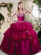 Beautiful Ball Gown Sweet 16 Gowns with Beading and Pick Ups SJQDDT397002-1FOR