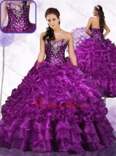 Beautiful Beading Ball Gown Sweet 16 Dresses with Ruffles and Sequins  SJQDDT459002FOR