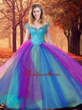 Custom Designed Multi Color Quinceanera Dress with Beading SJQDDT506002FOR