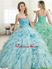Elegant Beaded and Ruffled Quinceanera Dress in Baby Blue YYPJ047-1FOR