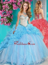 Exclusive Beaded and Ruffled Big Puffy Quinceanera Dress with Brush Train SJQDDT651002FOR