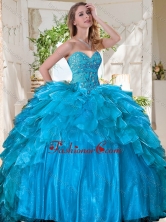New Arrivals Beaded Bodice and Ruffled Quinceanera Dress in Tulle SJQDDT732002FOR
