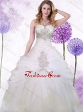 Popular Tulle White Princess Quinceanera Dress with Beading and Ruching XFQD994FOR