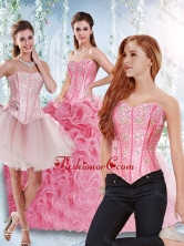 Rolling Flowers Beaded Bodice Detachable Sweet 16 Dresses in Rose Pink SJQDDT530002BFOR