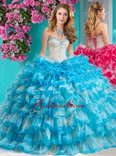Romantic Beaded and Ruffled Layers Quinceanera Dress with Really Puffy SJQDDT655002FOR