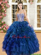 Romantic Beaded and Ruffled Sweet 16 Dress in Royal Blue YSQD013-2FOR