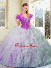 2016 Exquisite Multi Color Sweet 16 Dresses with Beading and Ruffles SJQDDT370002FOR