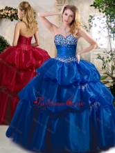 2016 Lovely Ball Gown Sweet 16 Dresses with Beading and Pick Ups SJQDDT397002FOR
