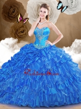 2016 Luxurious Ball Gown Quinceanera Dresses with  Beading and Ruffles SJQDDT473002FOR
