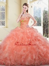 2016 New Arrivals Ball Gown Beading and Ruffles Sweet 16 Dresses SJQDDT389002FOR