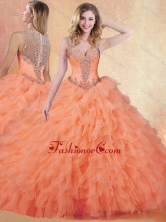2016 Perfect Ball Gown Straps Quinceanera Dresses with Ruffles and Appliques SJQDDT424002FOR