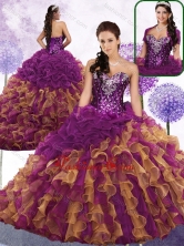 2016 Pretty Sweetheart Beading and Ruffles Quinceanera Gowns in Multi Color SJQDDT457002FOR