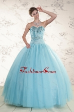 Elegant Beading 2015 Quinceanera Dress in Blue XFNAO735FOR