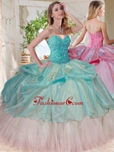 Gorgeous Beaded Bodice and Applique Big Puffy Quinceanera Dress for 2016 SJQDDT730002FOR