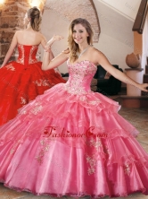 New Style Applique and Beaded Quinceanera Dress in Organza XFQD1040FOR