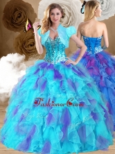 Sweet Ball Gown Sweetheart Ruffles Sweet 16 Dresses in Multi Color QDDTP1002FOR