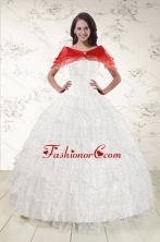 White Ball Gown Formal Quinceanera Dresses with Sequins and Ruffles XFNAO726AFOR