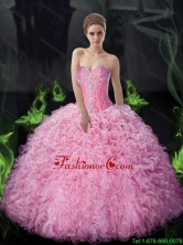 2015 Summer Elegant Ball Gown Beaded and Ruffles Quinceanera Dresses SJQDDT76002FOR