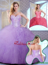 2016 Wonderful Floor Length Sweet 16 Gowns with Ruffles SJQDDT154002FOR