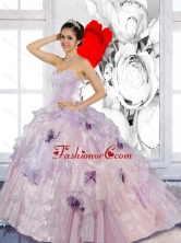 Beading and Appliques 2015 Artistic Quinceanera Dresses with Brush Train QDDTC12002FOR