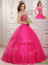 Best Selling A Line Floor Length Quinceanera Dresses in Hot Pink  QDZY090BFOR
