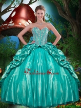 Cheap Beaded and Ruffled Layers Quinceanera Dresses in Taffeta for 2016 Summer QDDTA80002FOR