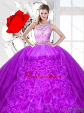 Elegant Scoop Quinceanera Dresses with Beading and Ruffles SJQDDT121002-1FOR