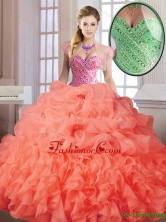 Elegant Spring Sweet 16 Dresses with Beading and Ruffles SJQDDT174002-2FOR