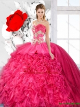 Exquisite Ball Gown Beaded Quinceanera  Dresses in Hot Pink SJQDDT125002FOR