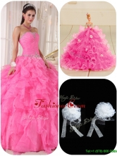 Exquisite Ball Gown Hot Pink Sweet 16 Gowns with Beading  PDZY724EFOR