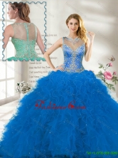 Fall Perfect Scoop Ruffles Blue Quinceanera Gown with Beading SJQDDT113002A-2FOR