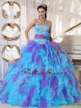 Luxurious Strapless Quinceanera Gowns with Beading and Appliques  PDZY471DFOR