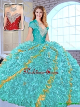 Modest Beading Sweetheart Quinceanera Gowns in Multi Color SJQDDT152002-1FOR