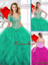New Arrivals Beading and Ruffles Quinceanera Gowns SJQDDT137002FOR