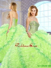 New Arrivals Sweetheart Quinceanera Gowns with Beading and Ruffles SJQDDT150002FOR