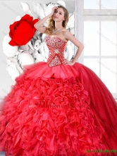 Red Sweetheart Perfect Quinceanera Gowns with Beading SJQDDT126002-1FOR