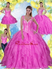 The Most Popular Beading and Ruffles 2015 Fuchsia Quinceanera Dresses SJQDDT23001-2FOR