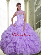 The Most Popular Beading and Ruffles Sweetheart Quinceanera Gown for 2015 SJQDDT9001FOR