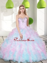 and Ruffles 2015 Quinceanera Dresses in Multi Color SJQDDT10002FOR
