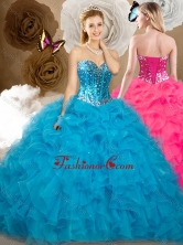 2016 Affordable Ball Gown Sweetheart Beading and Ruffles Sweet 16 Dresses SJQDDT485002-1FOR