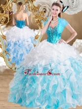 2016 Beautiful Ball Gown Sweetheart Quinceanera Gowns with Beading and Ruffles SJQDDT487002FOR