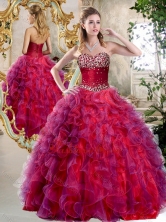 2016 Elegant A Line Sweetheart Beading and Ruffles Sweet 16 Dresses SJQDDT396002FOR