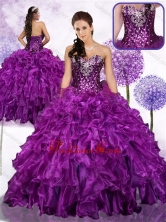 2016 Fashionable Ball Gown Sweet 16 Dresses with Ruffles and Sequins SJQDDT460002FOR