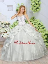 2016 Modest Appliques and Pick Ups Quinceanera Dresses in White SJQDDT364002FOR