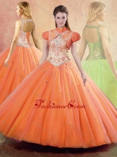2016 New Style Straps Open Back Quinceanera Dresses with Ruffles SJQDDT427002FOR 