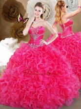 2016 Pretty Hot Pink Sweetheart Quinceanera Gowns with Ruffles SJQDDT469002-2FOR